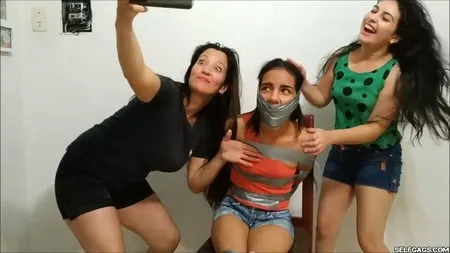 Tape bound instagram girl gagged and humiliated         