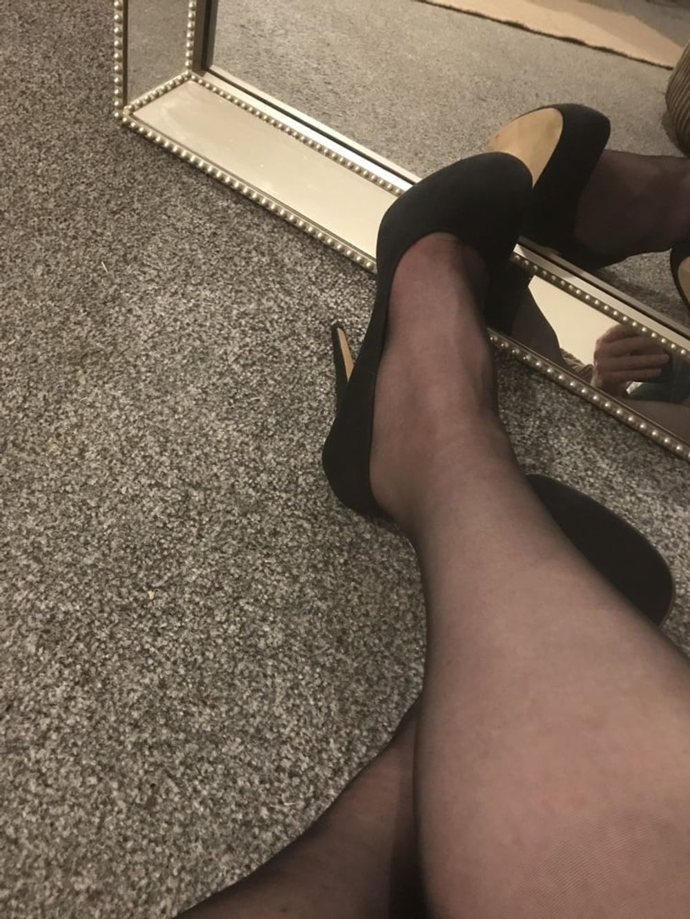 Heels nylons cock #36