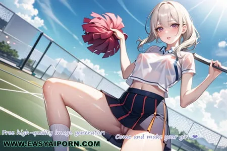 hot anime cheerleader motivating you transparent cloth         