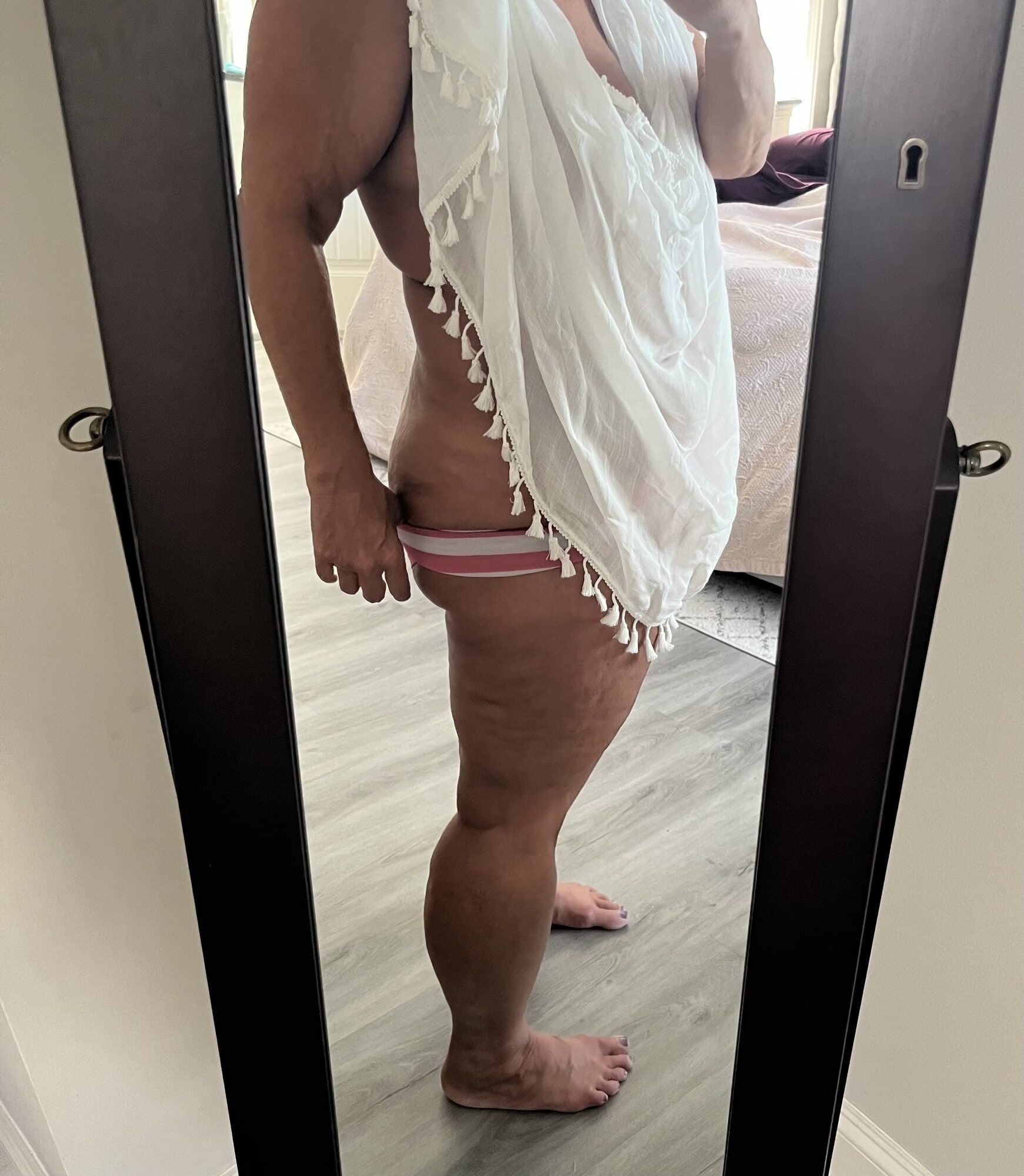 The Real Deal MILF using a sarong to dress up and tease  #4
