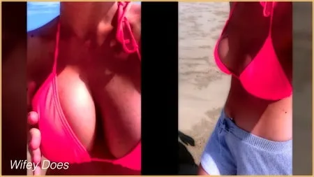 wifey shows her hot pink bikini         