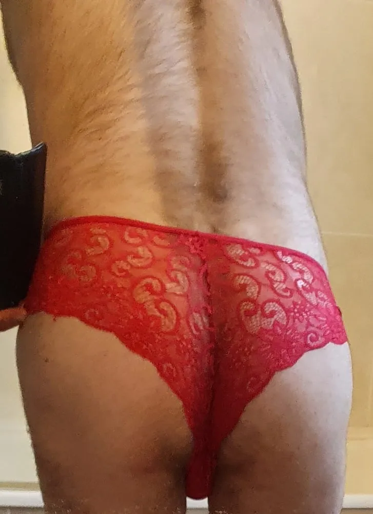 Red lace panties