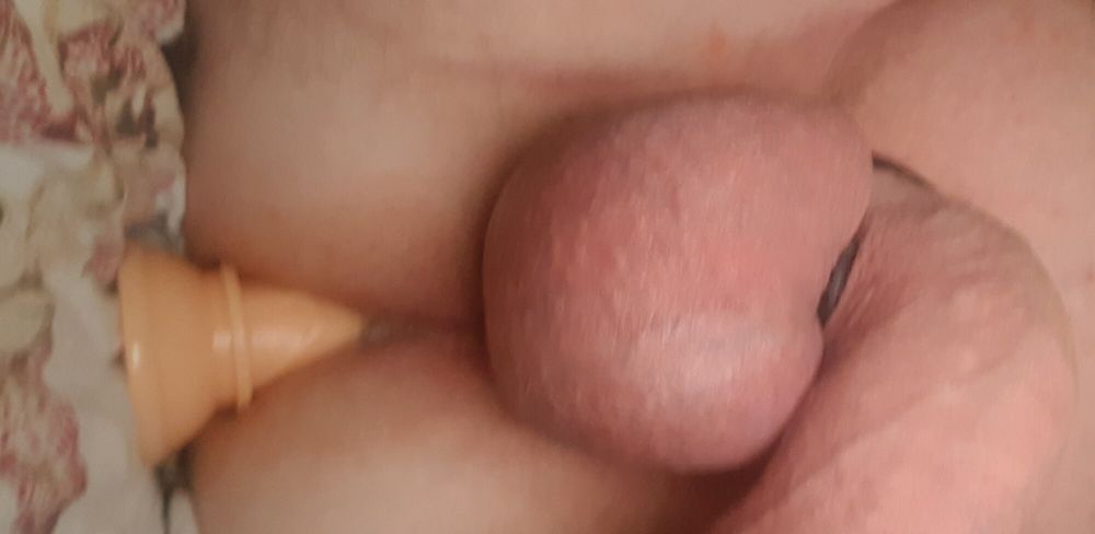 lying in bed playing with my asshole with a dildo #3