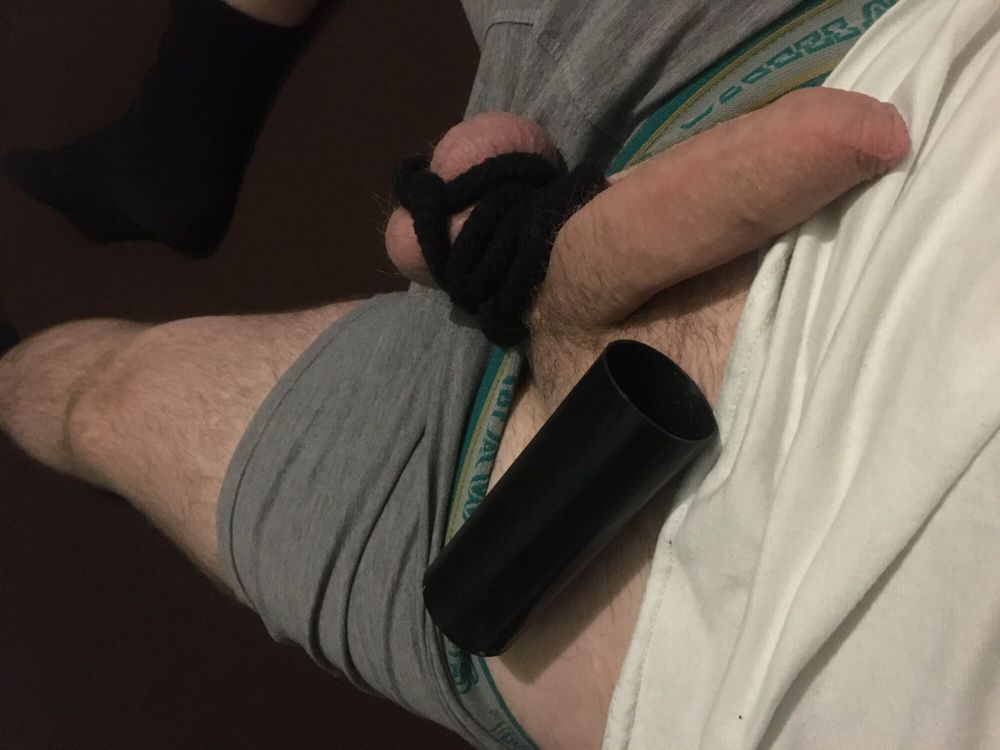 Bound Dick And Balls And Homemade Cocksleeve  #56