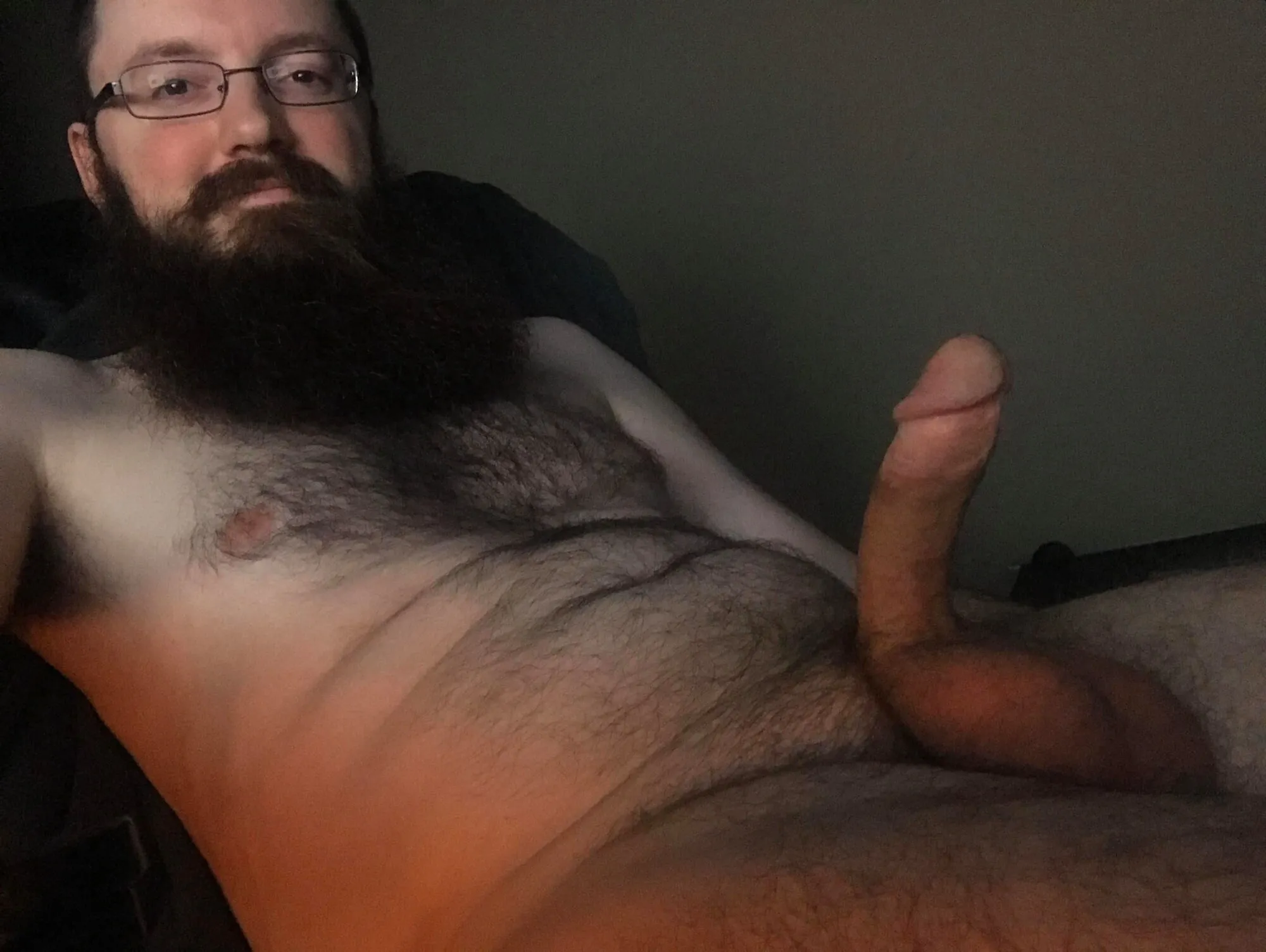 Gay Big Bearded Cub Hairy Chest and Cock Shots