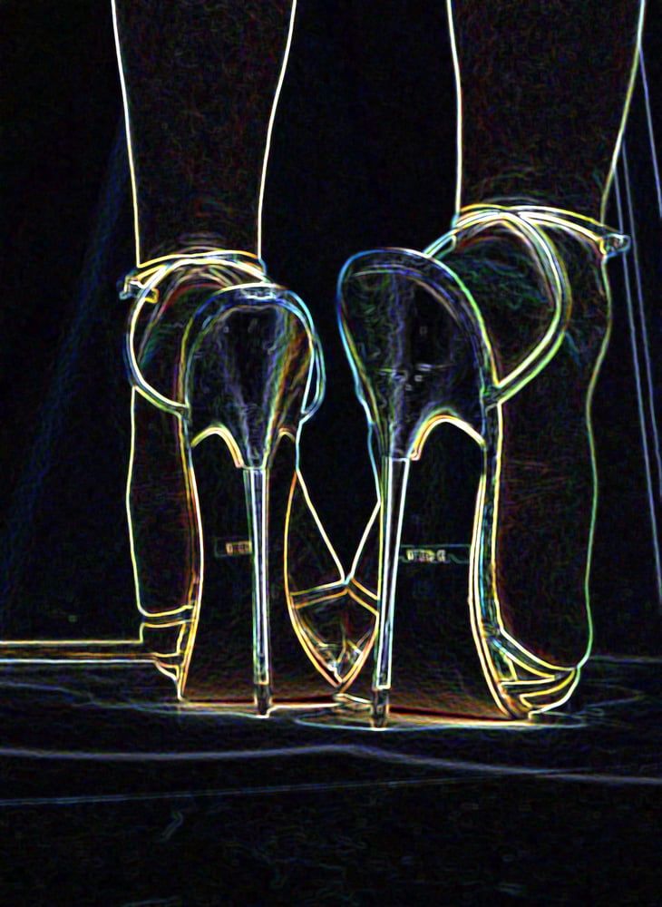 luminous contours of legs, heels and ass #18