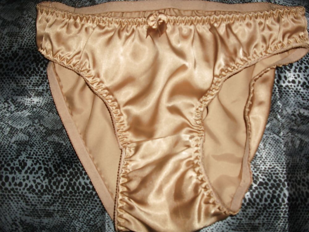 A selection of my wife's silky satin panties #4