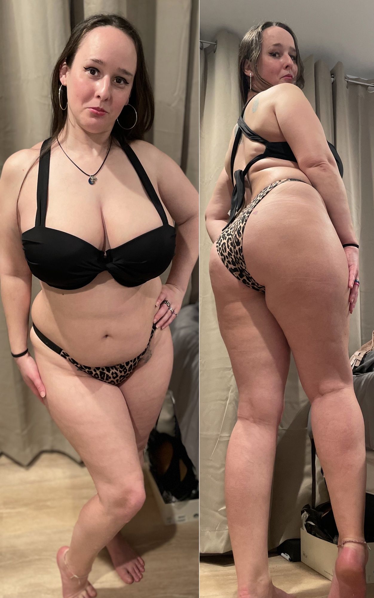 Sexy Wife showing off her bikinis 