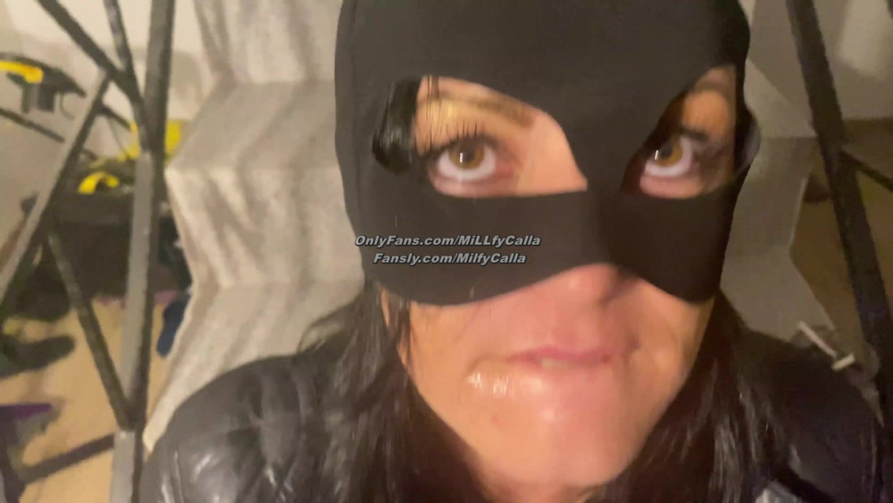Batman Mask Blowjob on the Stairs – Cum on My Mouth & Mask #8