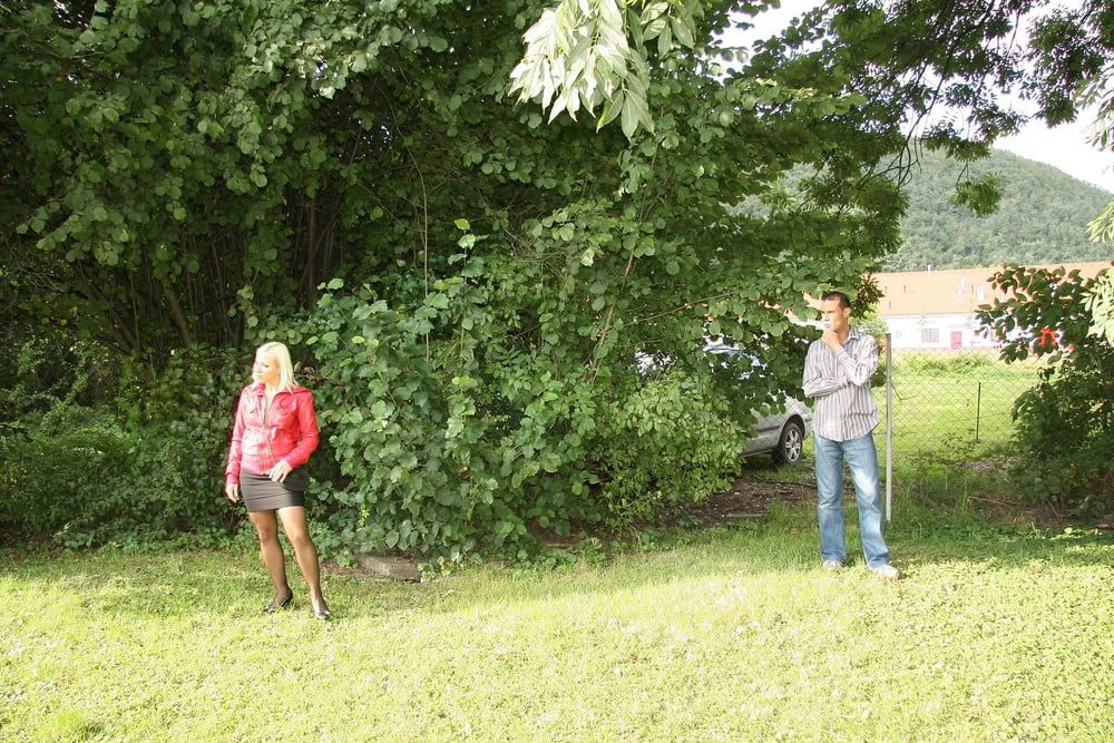 They fuck first outdoors and then in a country cottage #3