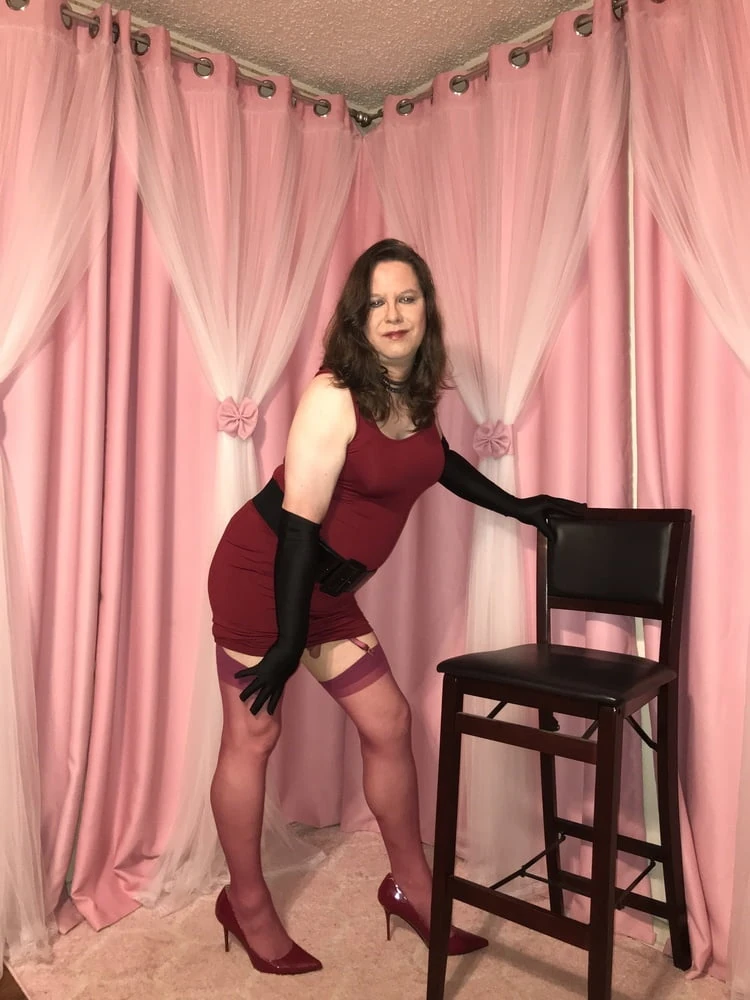 Joanie - Wine Red Pencil Dress #47