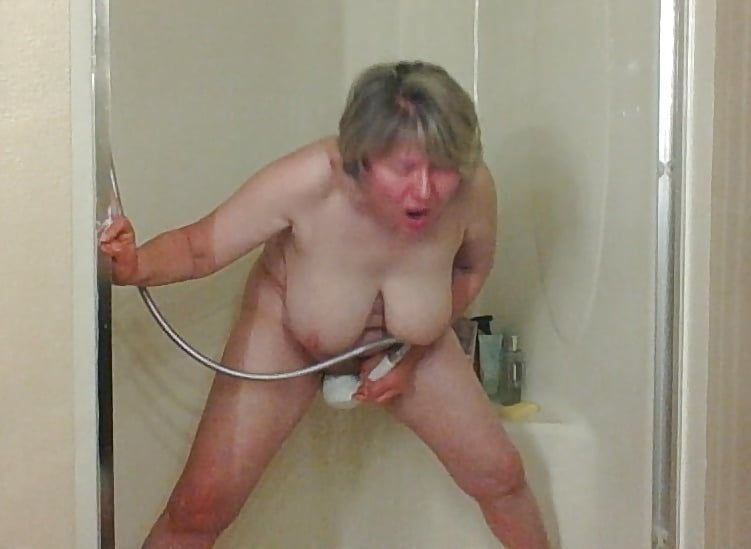 Mature MarieRocks tests a new shower sex toy #32