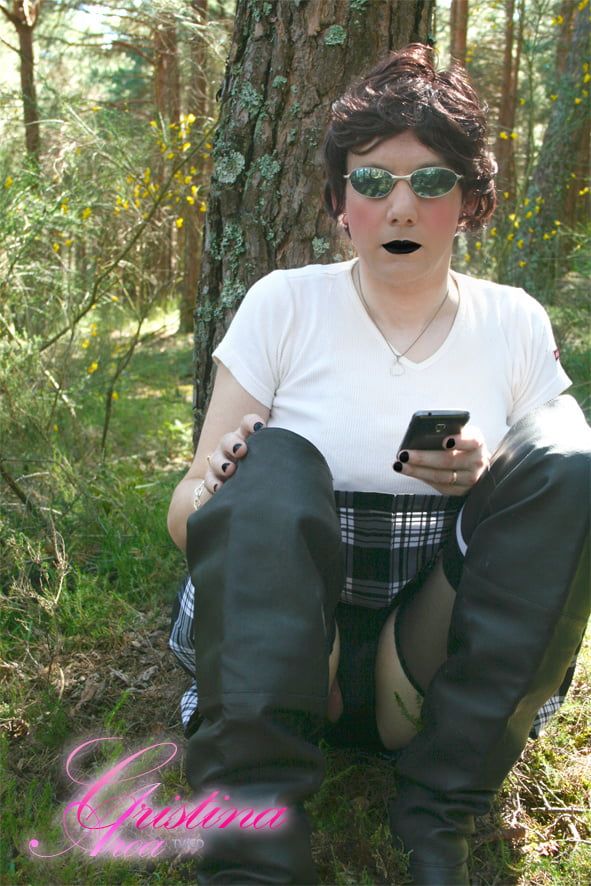 Sissy bitch exposed in the woods #3