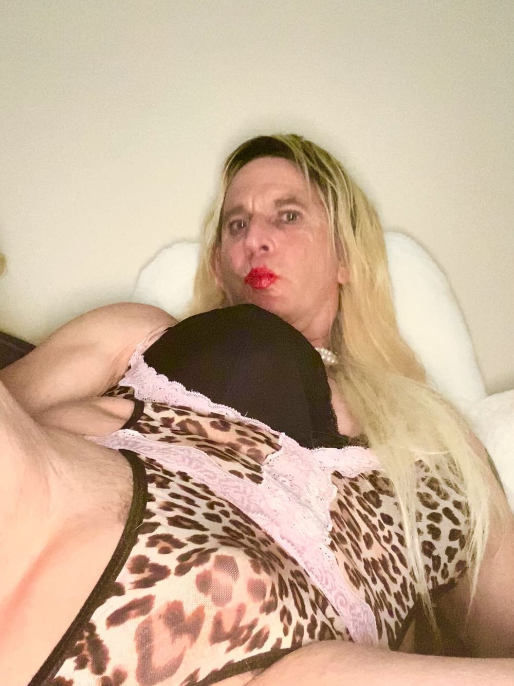 Blonde Crossdresser Transvestite in Fur  for Masturbation  #17