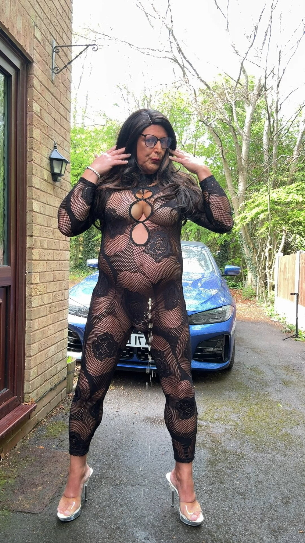Sexy Crossdresser kellycd2022 in fishnet body stocking  #9
