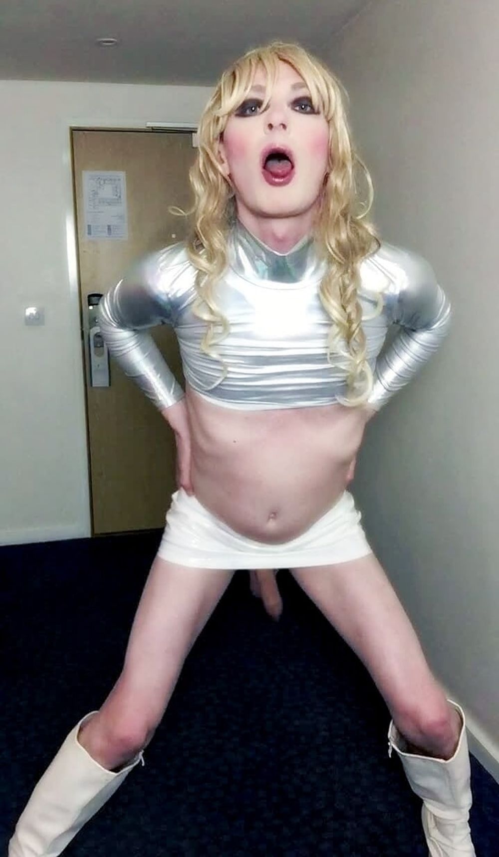 Sissy poses in silver #41