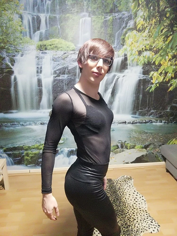 Sissy Faggot In Black #8
