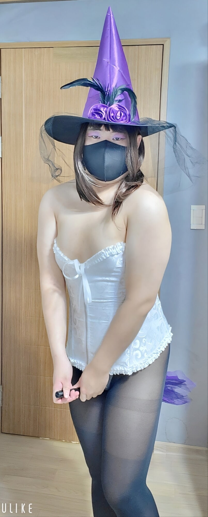 New Corset, Silk Witch Hat, Broomstick