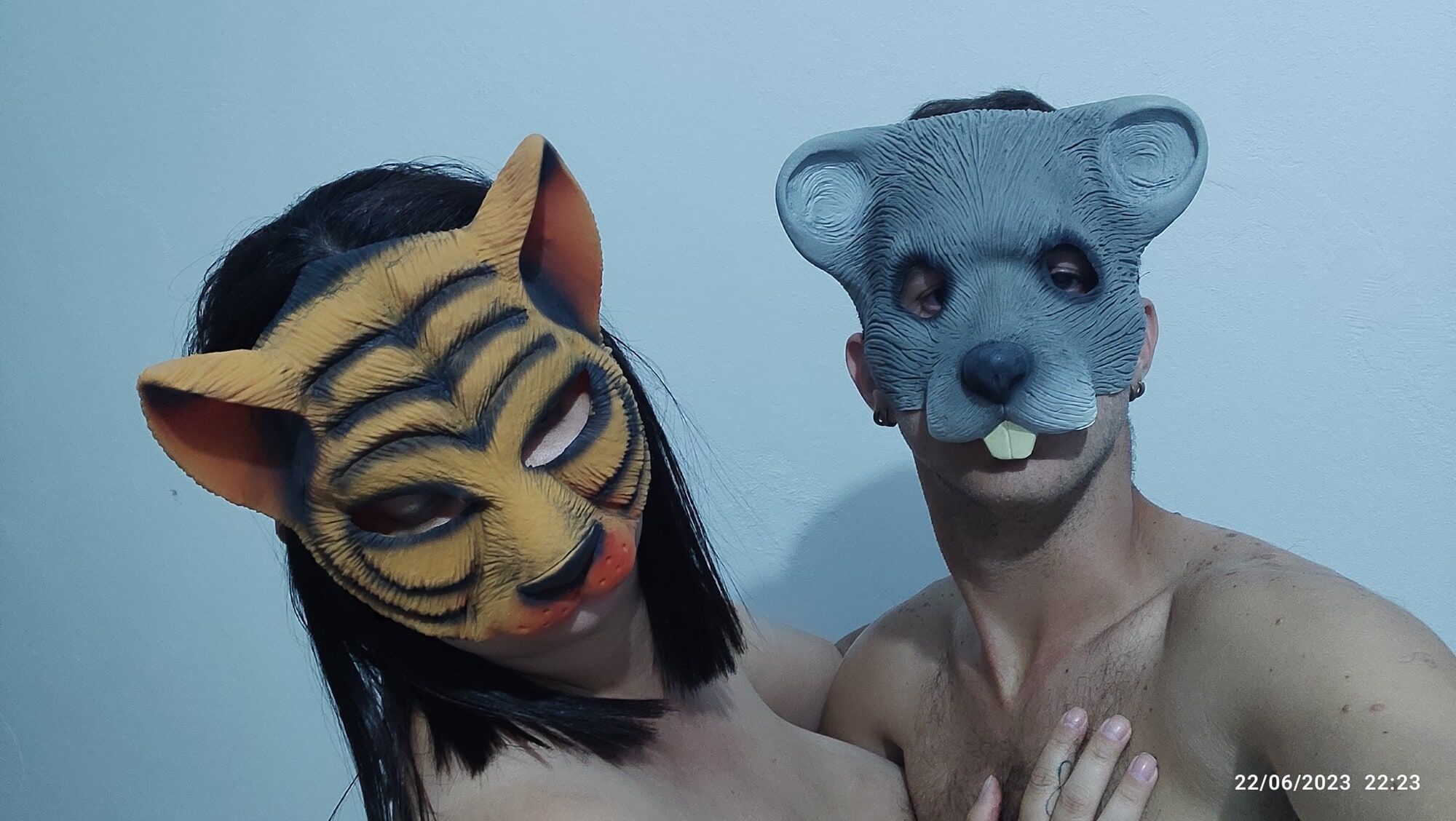 MY MARRIED HER WITH TIGER AND MOUSE MASK COSPLAY FANTASY SEX #14