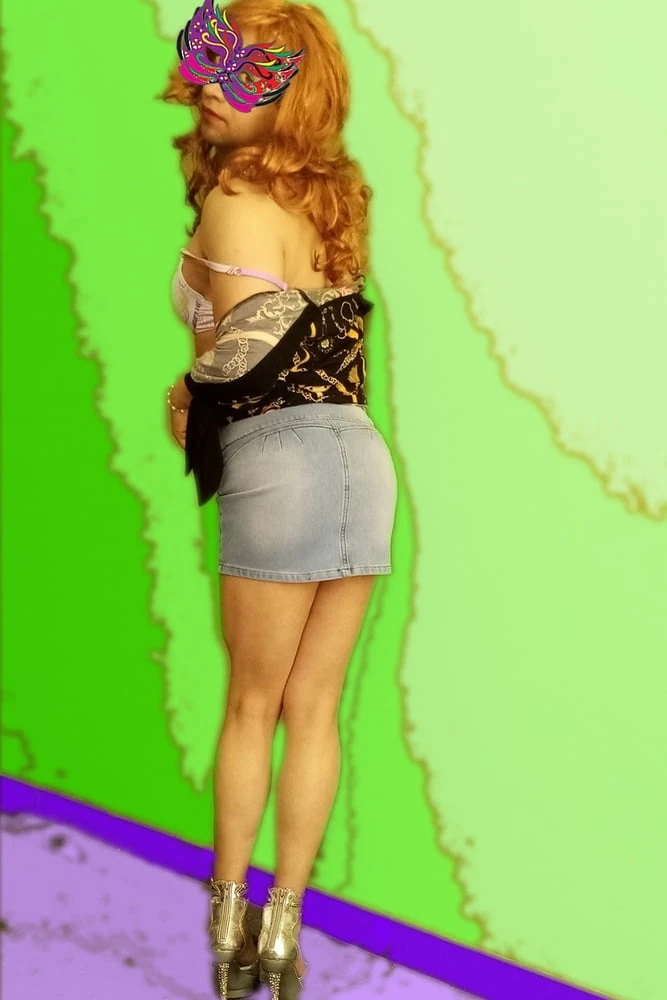 wearing a jeans miniskirt #41