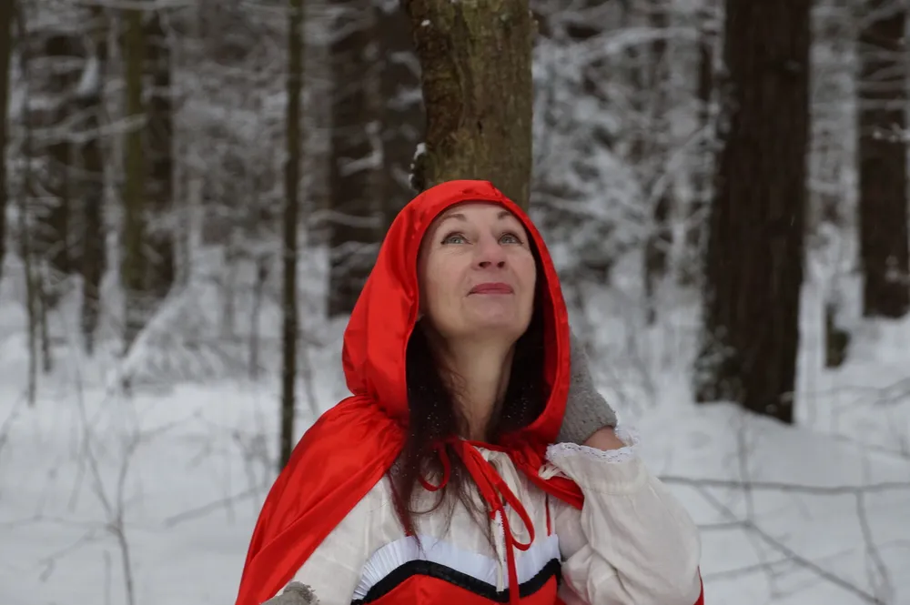 Little Red Riding Hood on a forest path #18