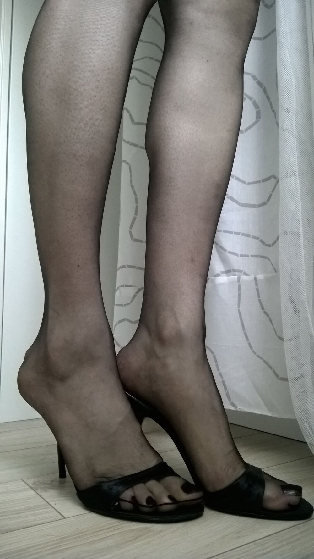 Black nylon hosiery #21