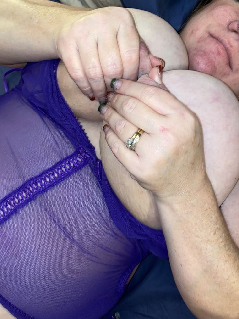 BBW wife in purple lingerie #32