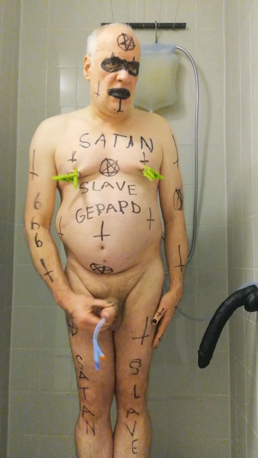 satan slave gets 4 liter enema treatment order from Satan #21