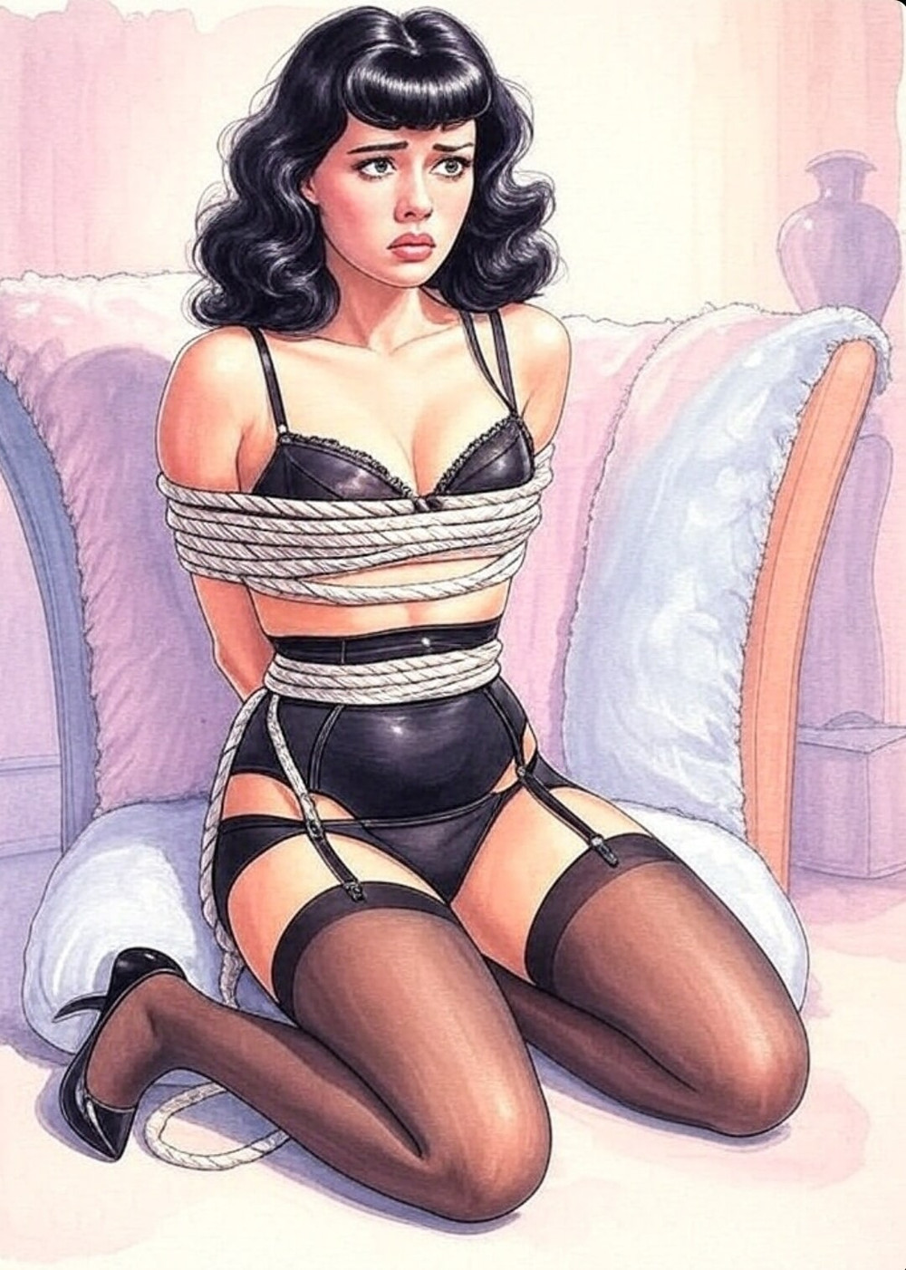 Pixwhores Experimental: Black Stockings & Bound #7