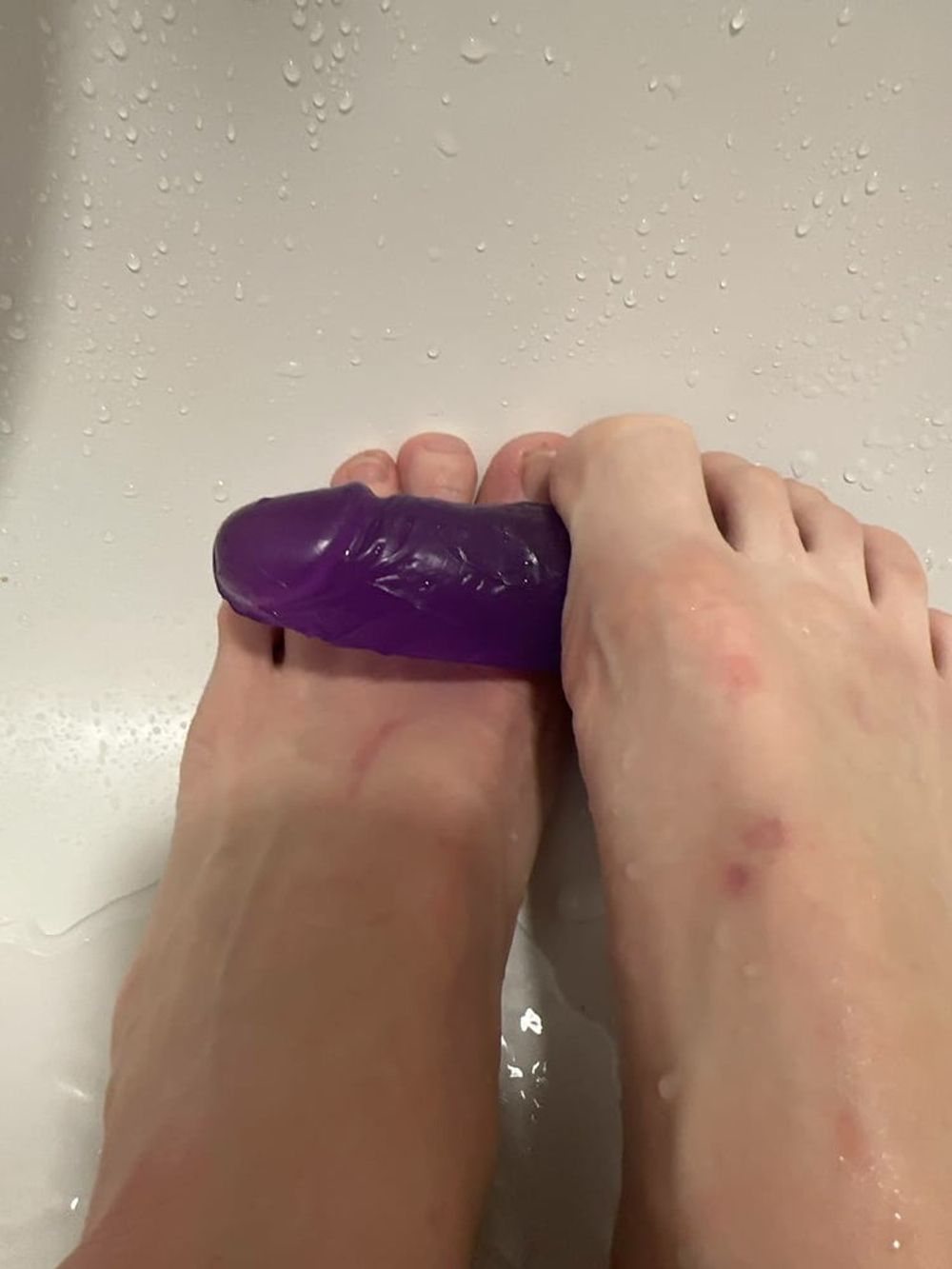 my big feet on dildo