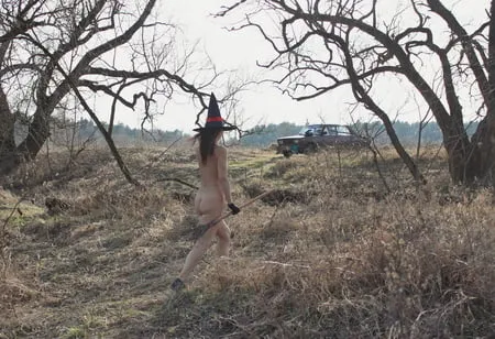 nude witch on nature         