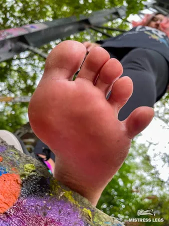 Goddess bare feet on a walk