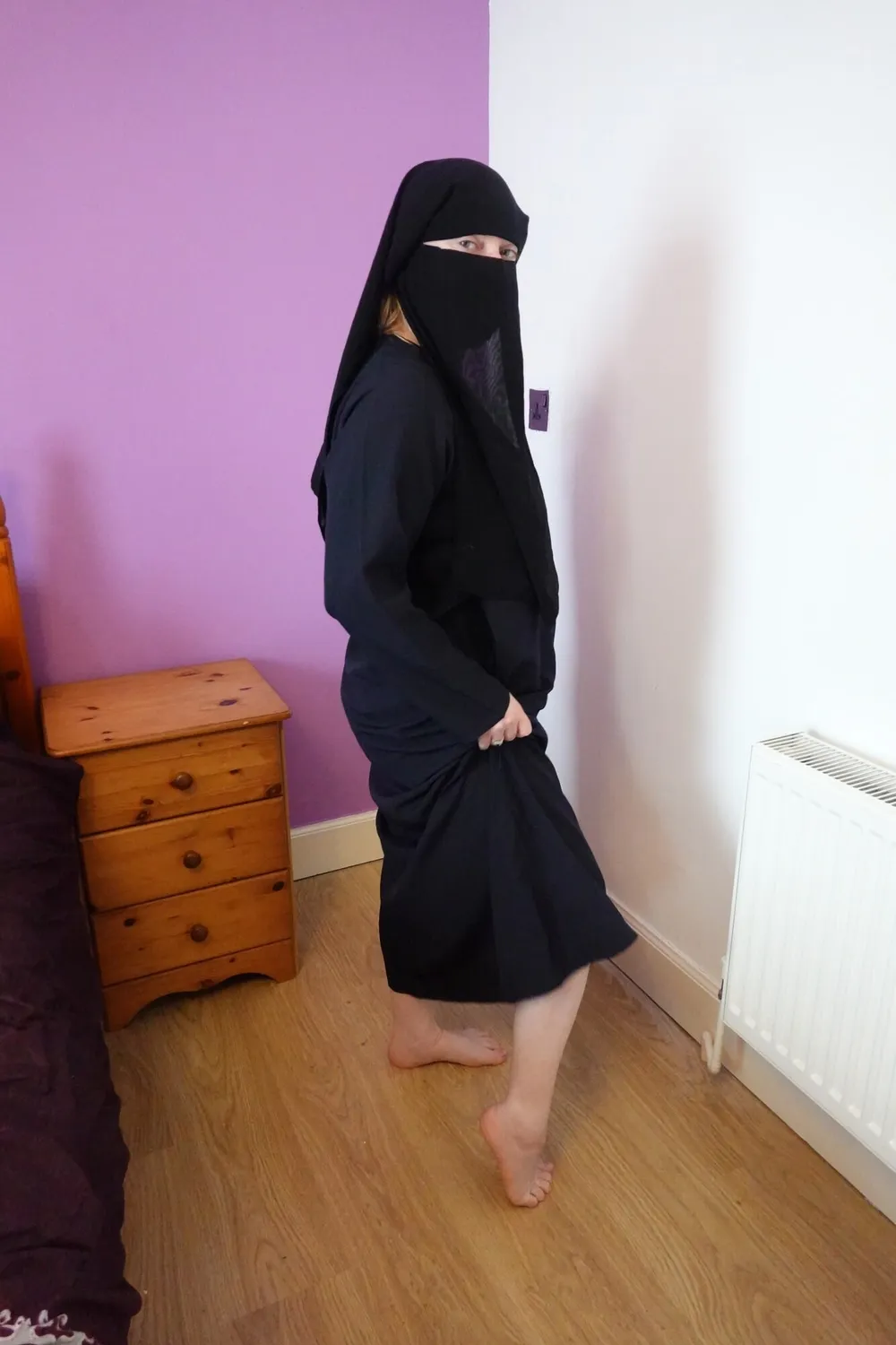 wife wearing Burqa with Niqab naked underneath #3