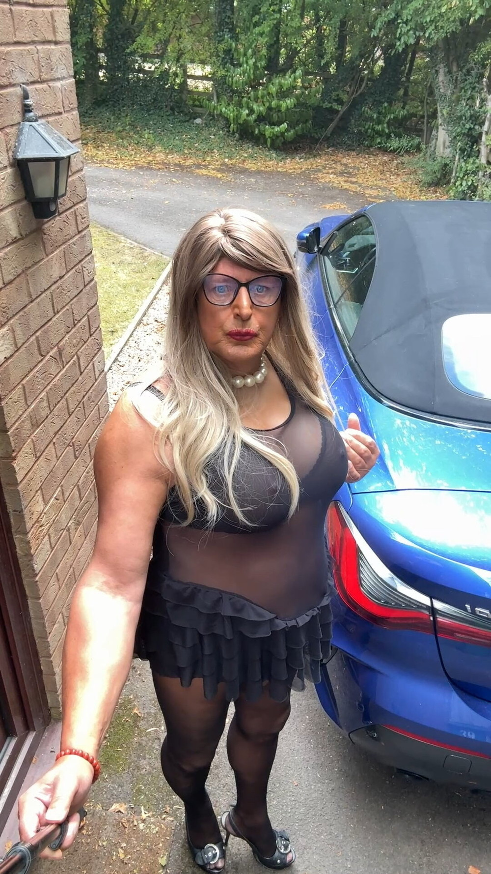 Sexy Crossdresser kellycd2022 in black seamless pantyhose  #23