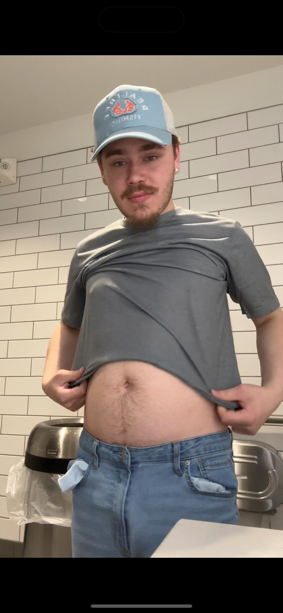 White Boy Shows Off His Tight Sexy White Ass In Public Bathr #6