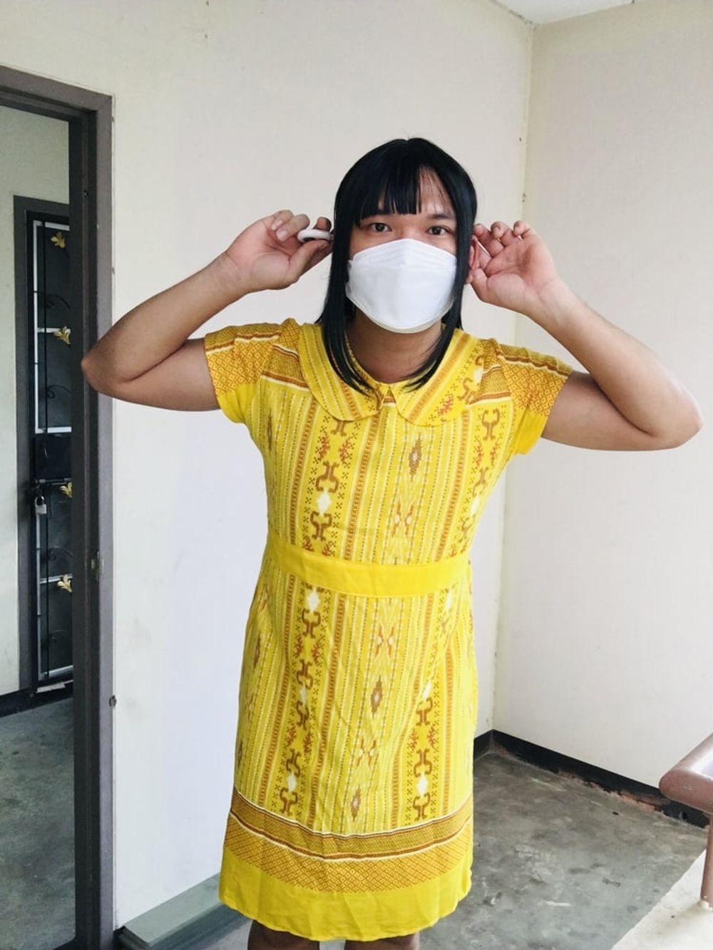 Dress Yellow Teen ladyboy #22