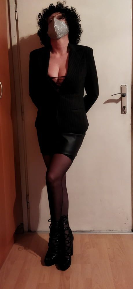 secretary posing in black #6