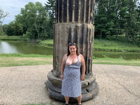 sexy bbw outdoors at the park         