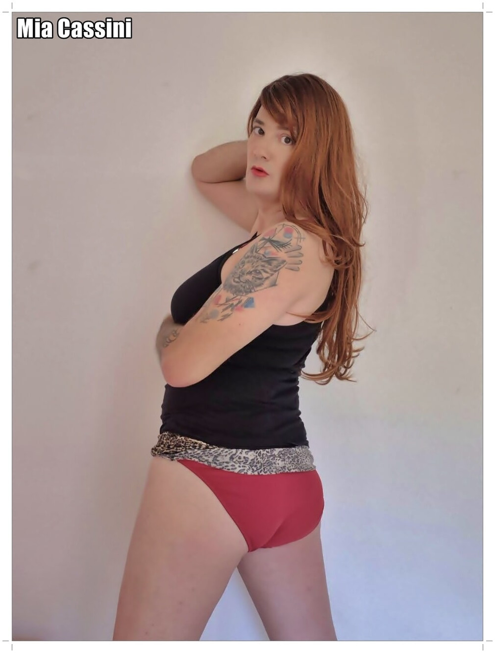 Leopard Miniskirt, different Tops #24