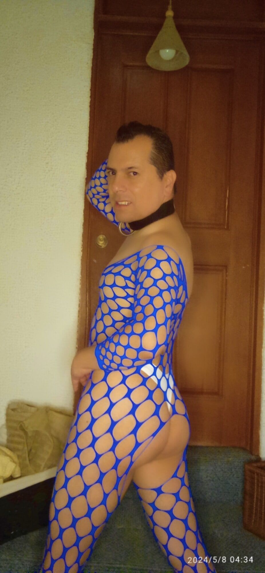 My new blue fishnet lingerie  #11