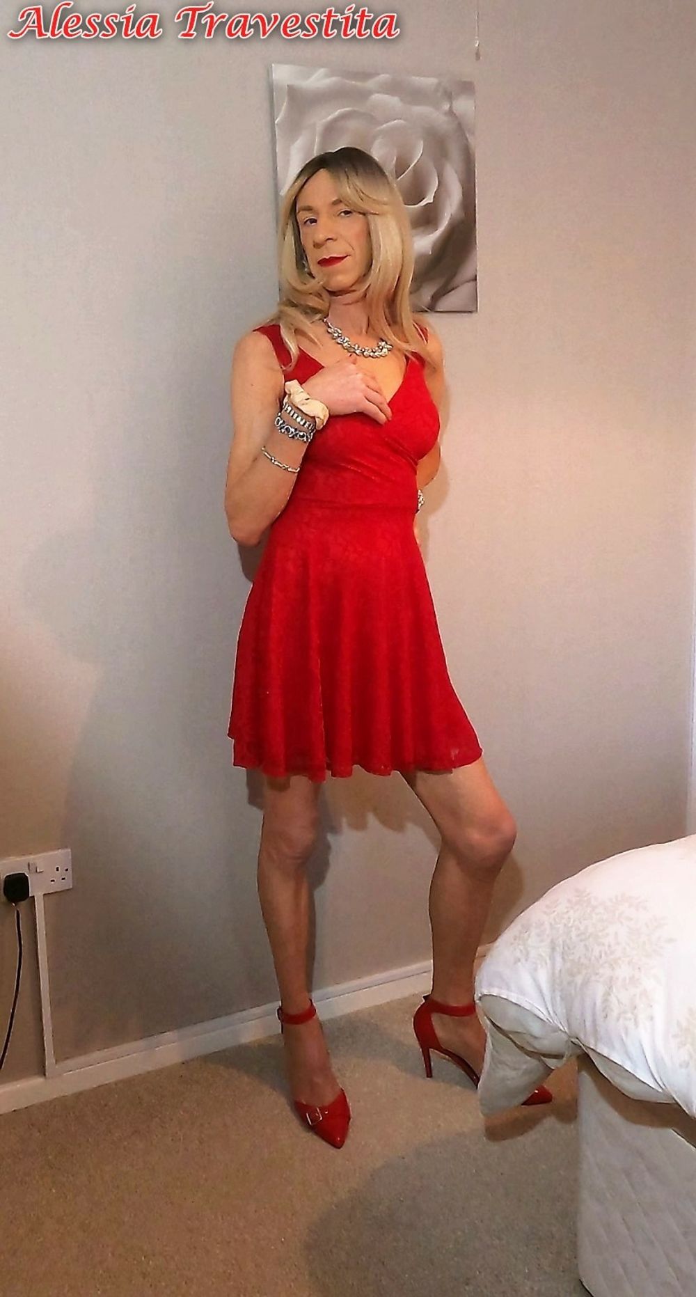 65 Alessia Travestita in Flirty Red Dress #44