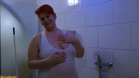 transparent swimsuit under the shower         