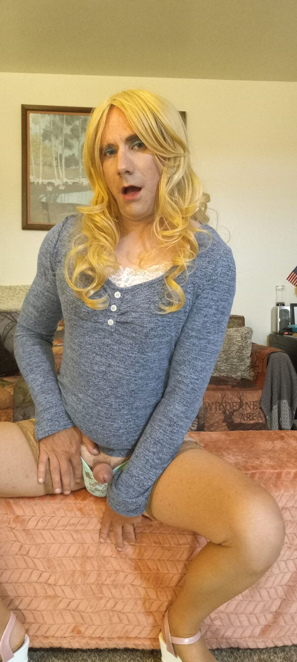 Sissy crossdresser Erica first showing of her girly face #25