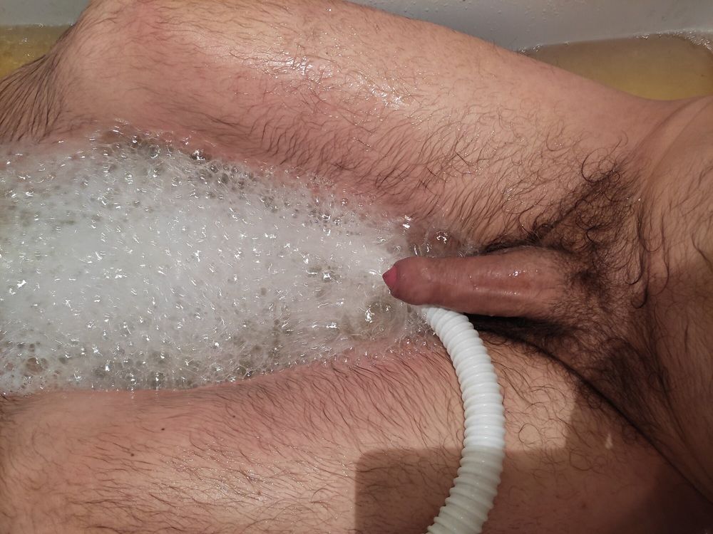 Male ass and cock in a bubblebath #10