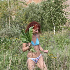 Woman and horseradish