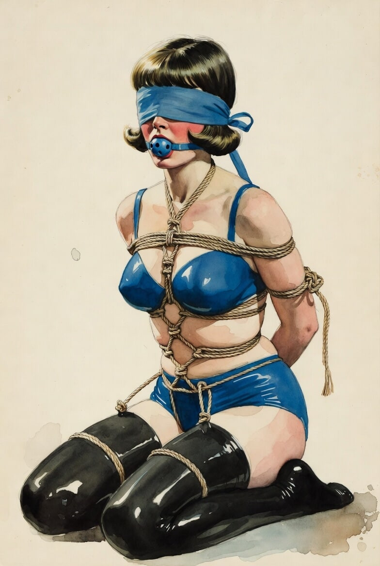 Pixwhores Experimental Enhanced: Rhapsody in Blue Shibari  #6