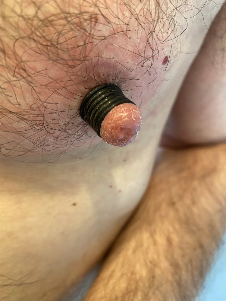 Nipple stretching with 7 orings today. #6