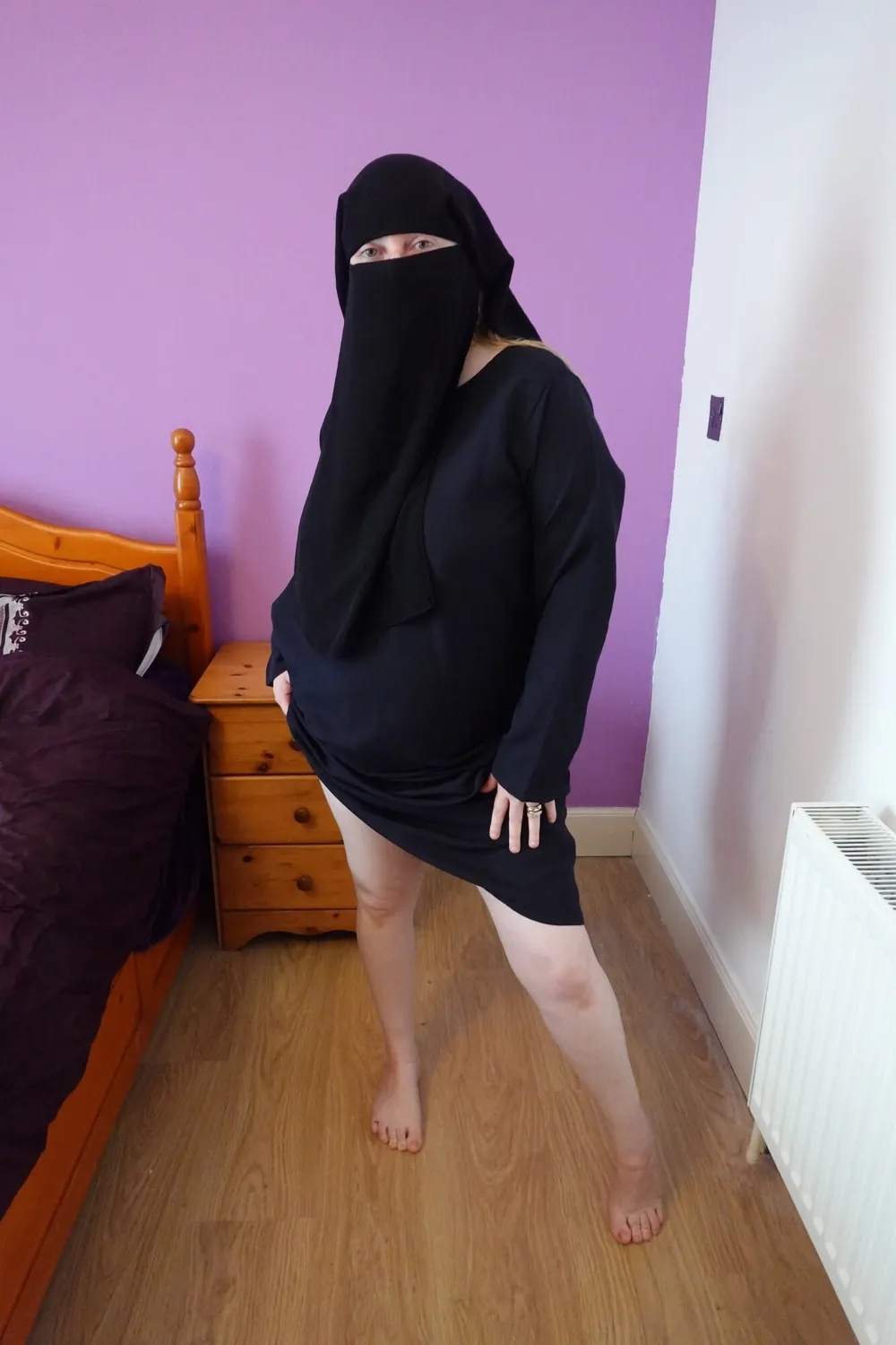 wife wearing Burqa with Niqab naked underneath #7