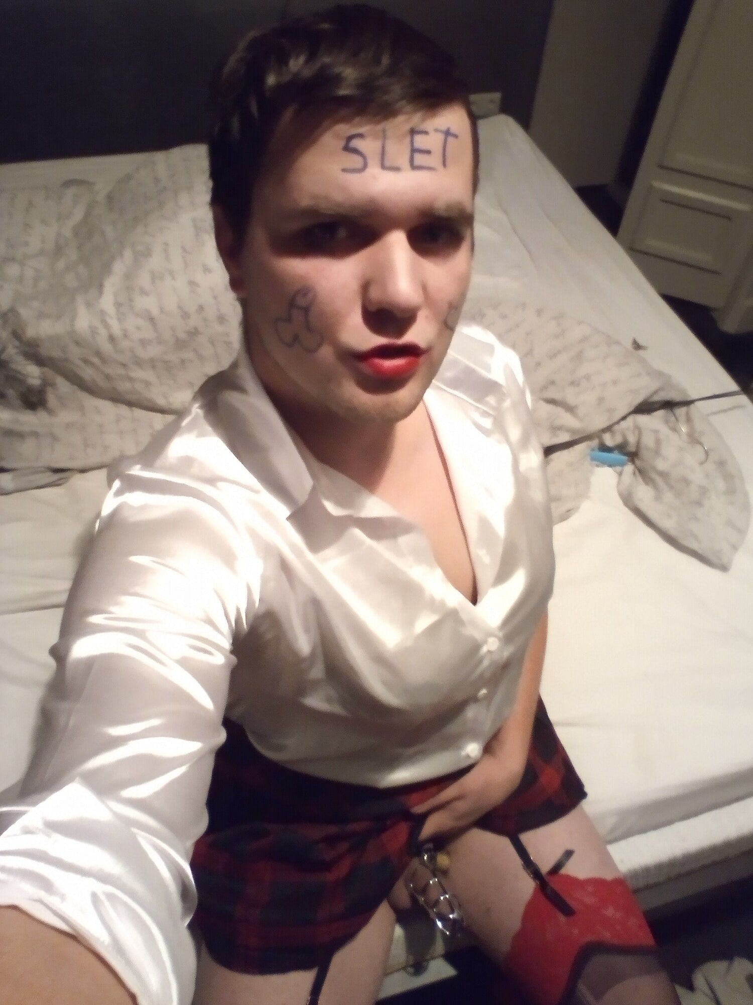 Satin crossdresser Sissy faggot  #3