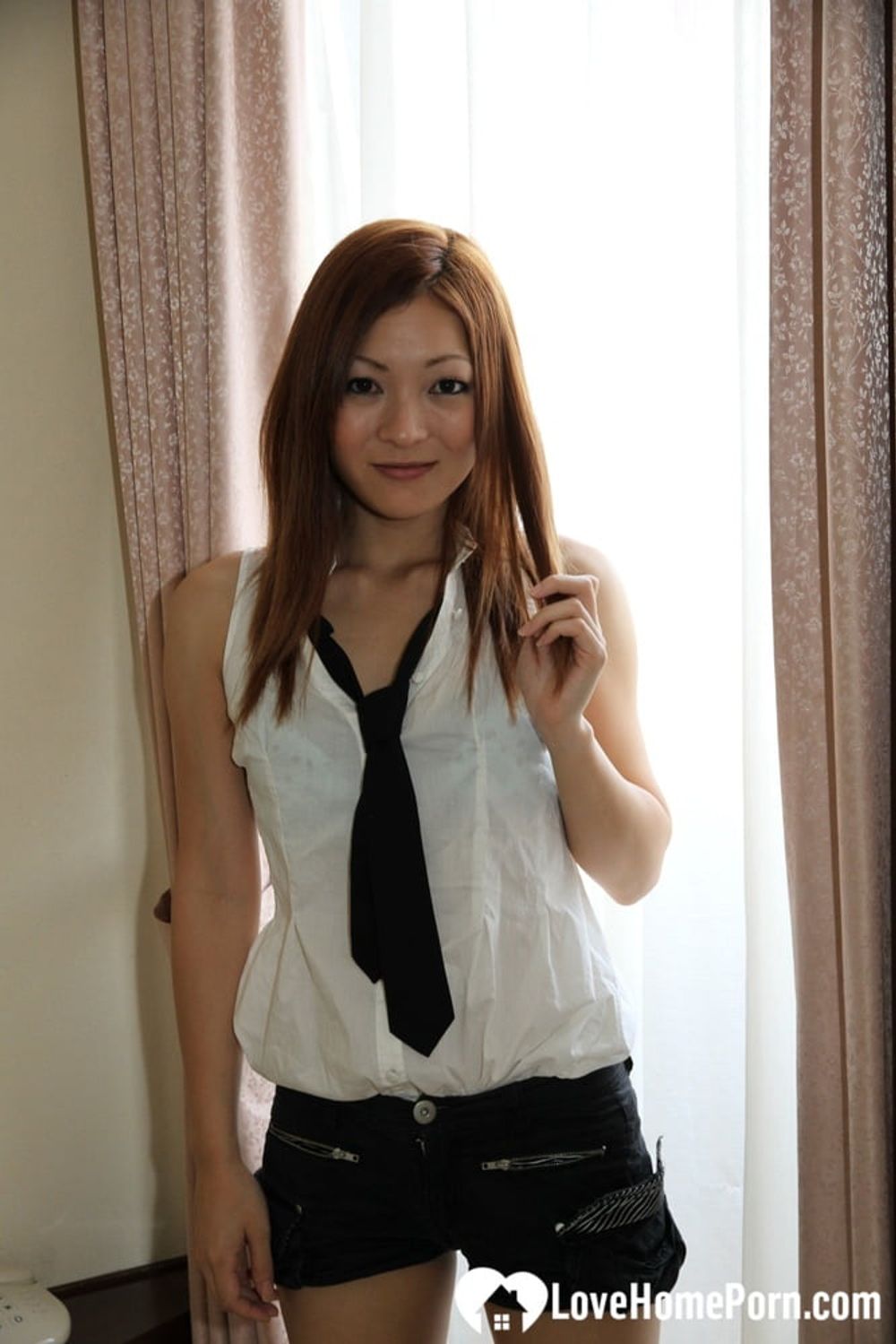 Hot Asian schoolgirl reveals her love tunnel #47